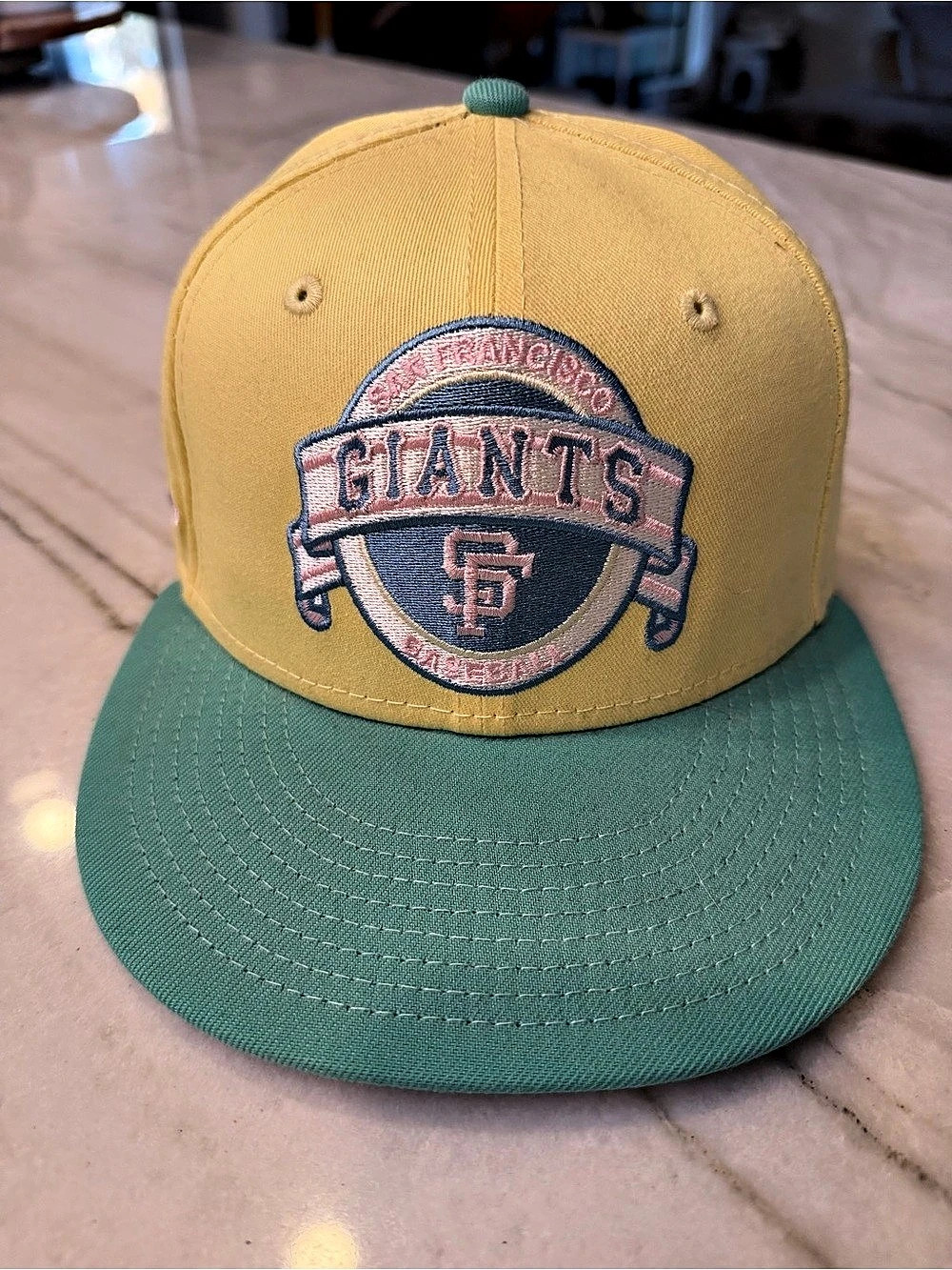 New Era 59FIFTY San Francisco Giants Cooperstown Collection Yellow & Green Size